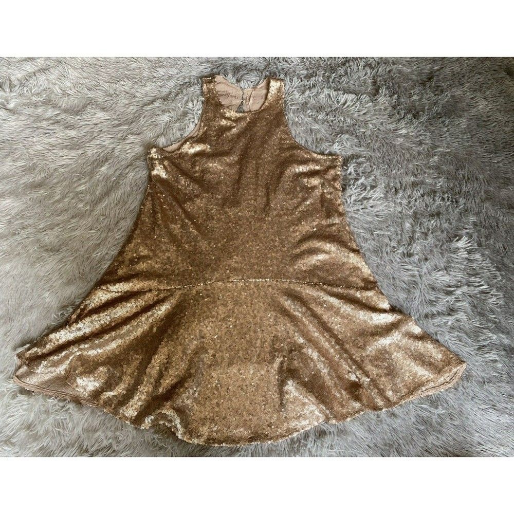 Free People All Over Sequins Mini Dress Womens Medium Gold Keyhole Back